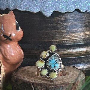 925 Sterling Golden hills and Palomino turquoise ring